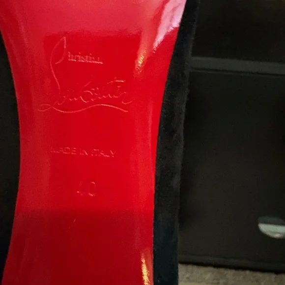 Christian Louboutin Black Suede Pointed Pumps - Picture 6 of 6